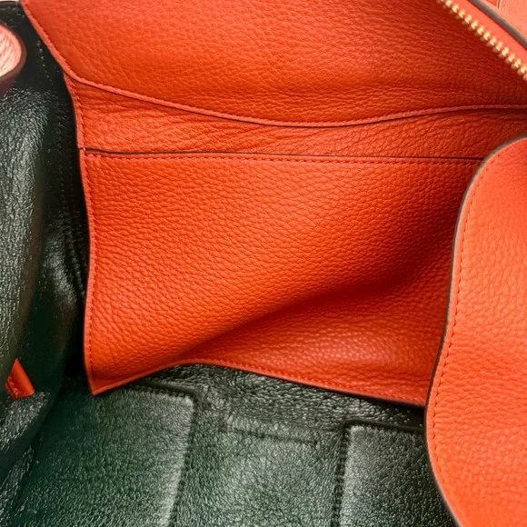 Rare Genuine Tory Burch Perry Satchel Canyon Orange Leather - Picture 7 of 9